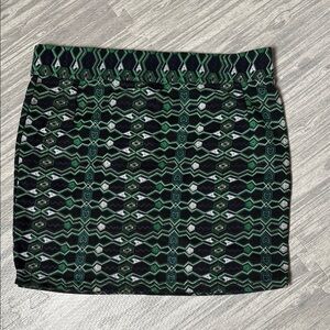 Cruel Girl Aztec Green and Black Skirt Size Large